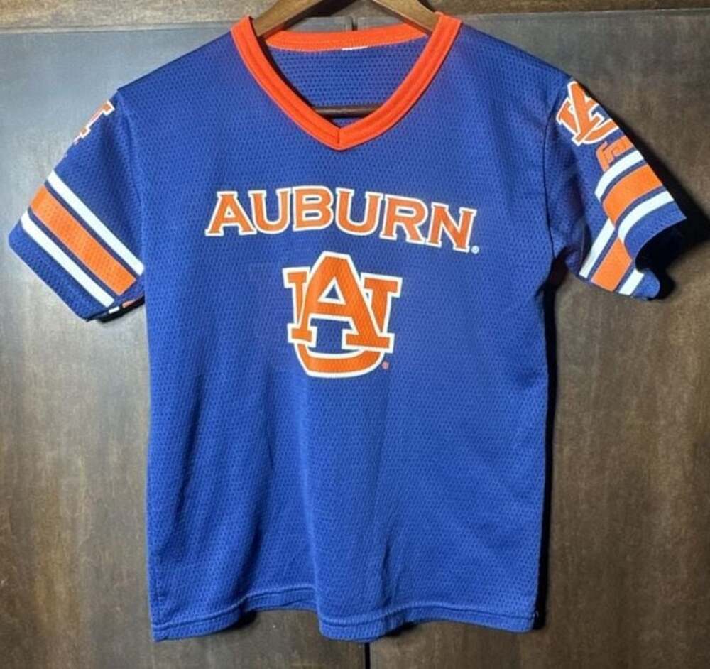 Franklin Auburn Tigers Mesh V-Neck Youth Jersey Blue Orange